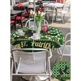 thumbnail image 4 of Outdoor Tablecloth with Umbrella Hole and Zipper, Happy St. Patrick's Round Table Cloth 60 Inch Waterproof Tablecloth, Cute Legs Coin Green Shamrock Leaves Picnic Table Cover for Patio Camping, 4 of 7