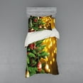 thumbnail image 2 of Ambesonne Christmas Bedding Set 4 Pcs, Close up Tree Blurred, Queen, Amber Green Red, 2 of 3