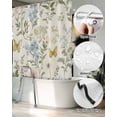 thumbnail image 5 of Split Shower Curtain for Transfer Bench, Wildflowers Fabric Shower Curtains for Bathroom, Spring Flowers Plants Farmhouse Pastoral Tub Sliding Transfer Bench Waterproof Bath Curtains 72"x72", 5 of 9