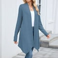thumbnail image 5 of Uaswgudfs ​Women's Wool Blend Long Cardigan - Open Front Asymmetrical Hem Thermal Knit for Office & Daily Wear​, 5 of 7