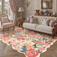 thumbnail image 3 of BERTHMEER Large 8'x10' Area Rugs for Living Room Beige Floral Rugs for Bedroom Playroom Office Vintage Carpets Machine Washable Farmhouse Dining Room Oriental Flower Non Slip Rugs, Multicolor, 3 of 8