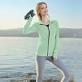 thumbnail image 7 of Xyxonk Women's Upf 50+ Sun Athletic Protection Jackets Long Sleeve Full Zip Shirts Breathable Solid Color Hiking Outdoor Pockets Light Green M, 7 of 7