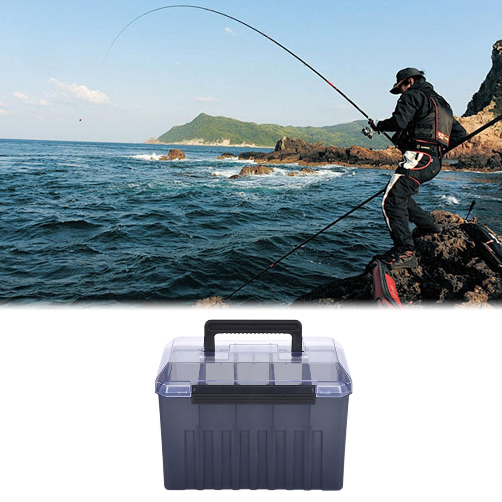 figatia Fishing Tackle Box Lure Box Lightweight Tackle Tray Practical Large Capacity Portable Fishing Accessories Container Organizer C
