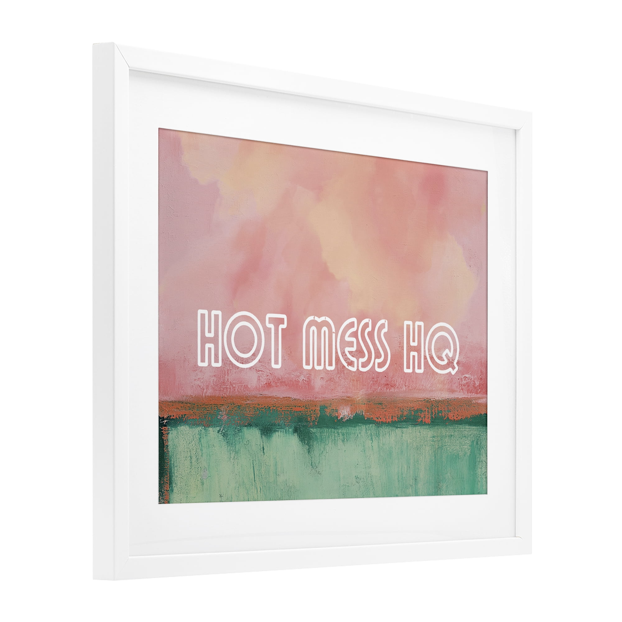 Stupell Industries Hot Mess Headquarters White Framed Print Under Glass, design by Gina Kelly