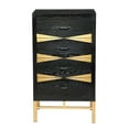 thumbnail image 2 of Saltoro Sherpi Wooden Side Table with Metal Base and Four Drawers, Black and Gold, 2 of 7