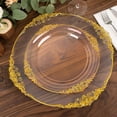 thumbnail image 3 of YOPTOP 10 Pack | Clear/Gold Baroque 8” Round Plastic Dessert Salad Plates  Disposable Tableware with Leaf Embossed Gold Rim,dustyrose,10", 3 of 60