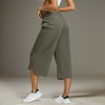 thumbnail image 4 of OSOLU Women Casual Solid Color Drawstring Sports Sweatpants Capri Pants Trousers Fashionable Classic Leisure Workout Training Joggers Bottoms, 4 of 6