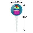 thumbnail image 6 of Cute Kawaii Lazy Cat in Rainbow Cupcake Cupcake Picks Toppers Decoration Set of 6, 6 of 6