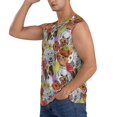 thumbnail image 3 of Fotbe Cute Dogs Puppy Men's Camiseta sin Mangas Estampada para Hombres, Playera Casual para Gimnasio, Entrenamiento, Playa-Large, 3 of 7