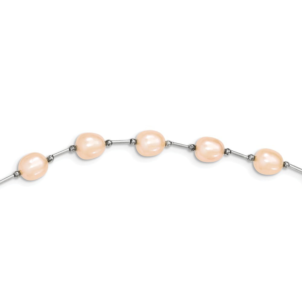 925 Sterling Silver Pearl clasp 6 6.5mm Pink Freshwater Cultured Pearl Necklace 18 Inch Jewelry Gifts for Women