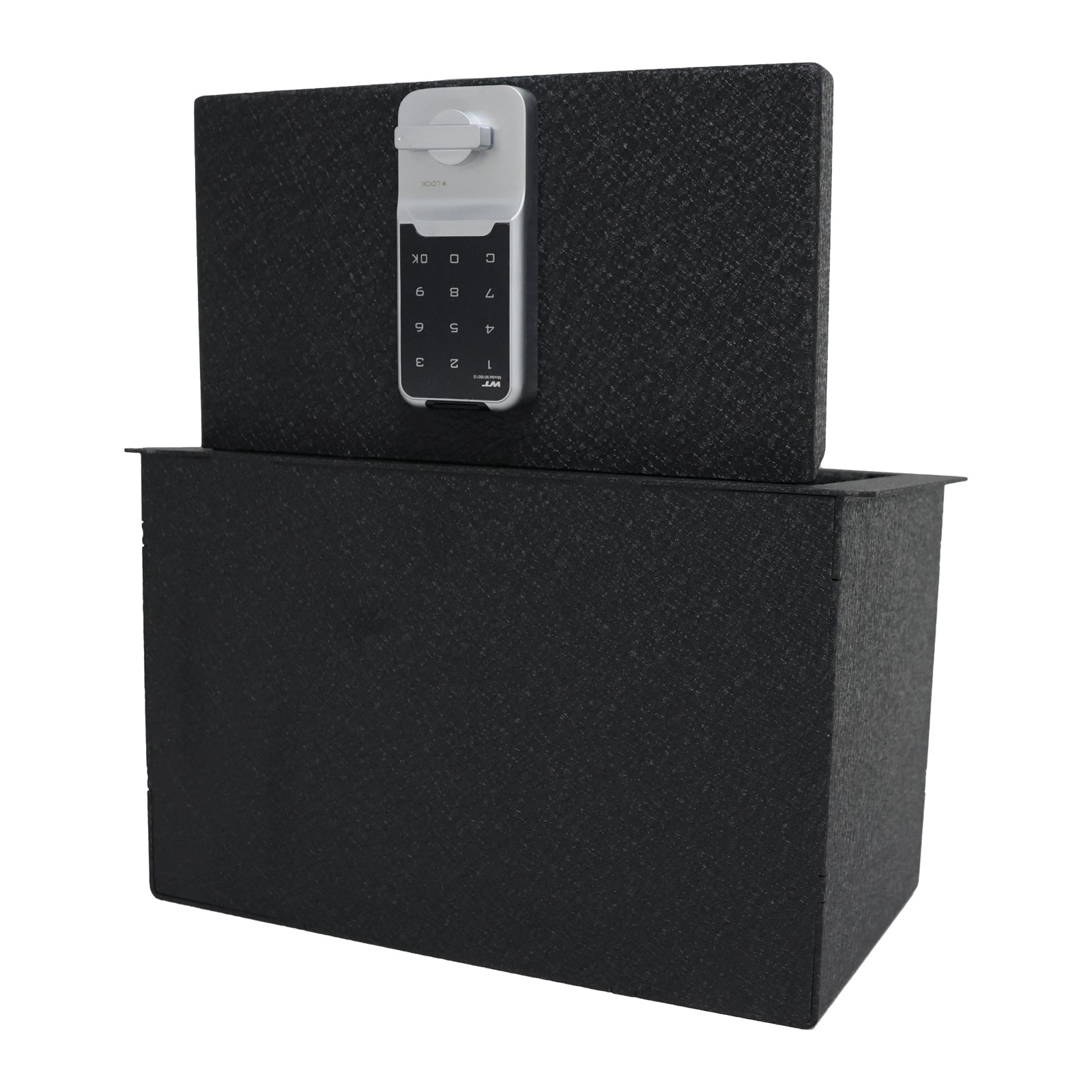 WASAI Console Gun Safe Vault, Console Lockbox Vault Compatible with 2015-2020 Chevrolet Suburban/Tahoe, 2015-2020 GMC Yukon/Yukon XL, 2014-2018 GMC Sierra 1500/Silverado 1500, Electronic Keypad Lock.