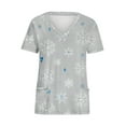 thumbnail image 6 of Jsaierl Christmas Scrub Tops for Women Short Sleeve Christmas Pattern Nurse Uniform Working V Neck Shirt Dressy Casual Tees Blouse Top for Women Fashion 2024, 6 of 6