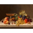 thumbnail image 2 of Preyer, Emilie 32x25 Gold Ornate Wood Framed with Double Matting Museum Art Print Titled - Still life with summer fruits and champagne, 2 of 4