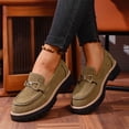 thumbnail image 6 of YLYL Women's Penny Loafers Lug Sole Chunky Heels Comfortable Casual Slip on Office Business Dress Shoes, 6 of 9