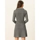 thumbnail image 4 of Vestido acampanado de manga larga con cuello de solapa de gamuza sintética para mujer Gris Oscuro L, 4 of 6
