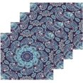 thumbnail image 2 of Foral Paisley Print Washcloth 12x12in Set, 4 Pack Absorbent Cotton Towel Square Kitchen Dishes Towels, Soft Cleaning Face Hand Towel Fast Drying, 2 of 7