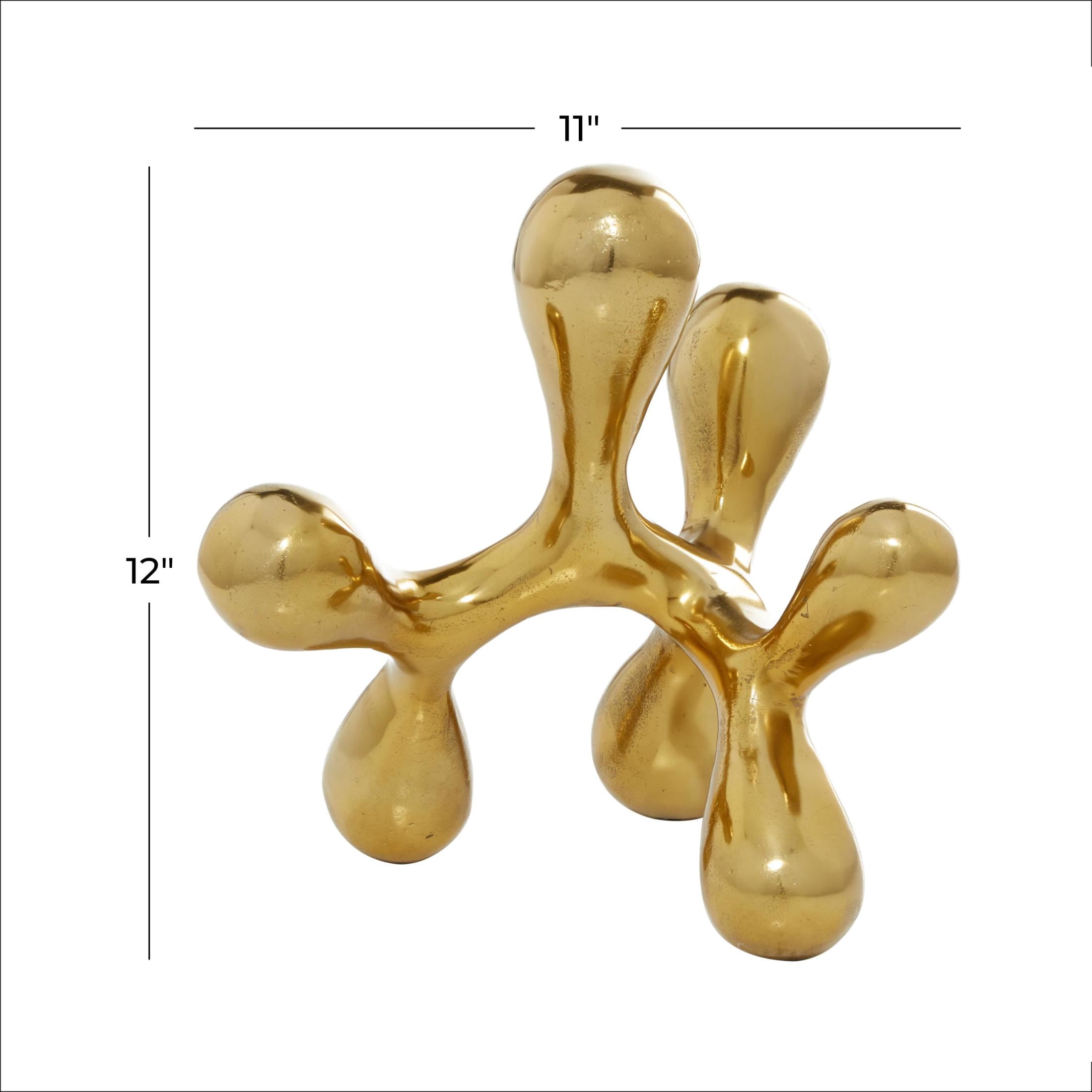 11" x 12" Gold Aluminum Metal Abstract Sculpture, by CosmoLiving by Cosmopolitan