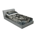 thumbnail image 2 of Ambesonne Vintage Fitted Sheet & Pillow Sham Set, Steering Wheel Grunge, Twinxl, Charcoal, 2 of 2