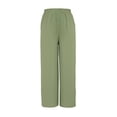 thumbnail image 6 of ZLBDYG Teen Girls Cotton Linen Pants High Waisted Straight Wide Leg Palazzo Pants Kids School Solid Pleated Trousers Summer Clothes, 6 of 9