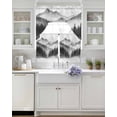thumbnail image 4 of Black Mist Forest Kitchen Curtains Swag Valance and Tier Curtains Set 36 Inch Length, Vintage Natural Mountain Landscape Rod Pocket Drape Panels Pair Swag Curtain for Bathroom/Cafe/Window, 4 of 6