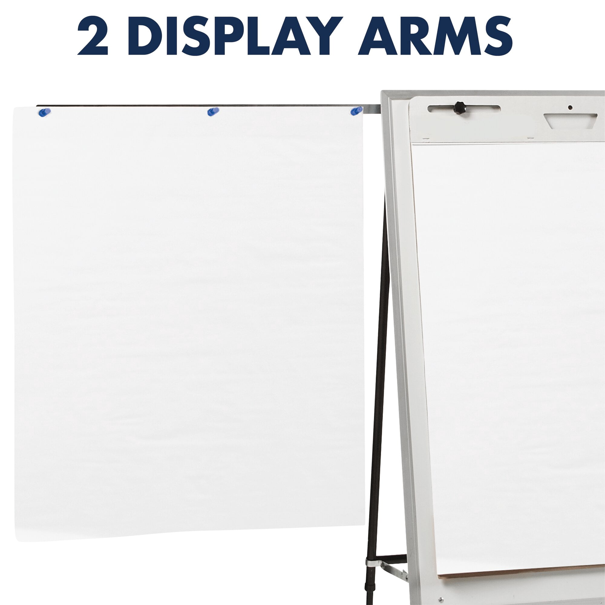 Quartet Steel Presentation Easel, Total Erase Whiteboard/Flipchart, 29" x 40", Black Frame