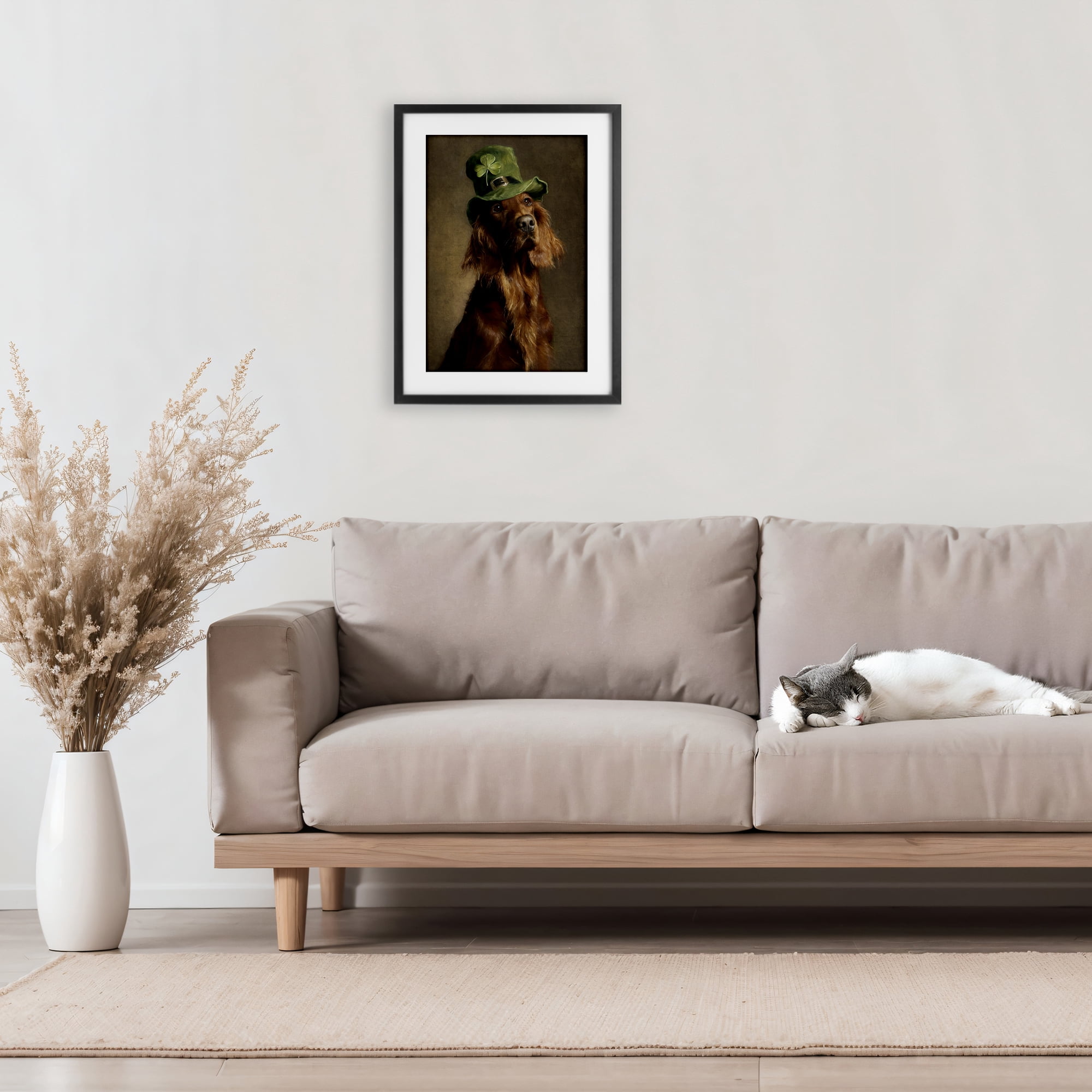 Stupell Industries The Irish Setter Portrait Black Framed Print Under Glass, design by Tina LeCour