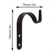 thumbnail image 2 of 4 Pack Decorative Wall Hooks for Outdoor Hanging Plants, Heavy-Duty/Iron Outdoor/Brackets for Bird Feeders, Lanterns, Wind Chimes, Wall Decor for Easter Wreaths Black, 2 of 7