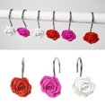 thumbnail image 2 of Rosa ganchos para cortina de ducha flor de resina baño dormitorio habitación de bebé varillas decorativas cortinas gancho anillos 12 Piezas Methold HA0893-03B, 2 of 6