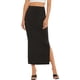 thumbnail image 1 of Falda midi básica de punto acanalado para mujer Negro (plain black) CH Negro (plain black) CH Xishao ropa, 1 of 2