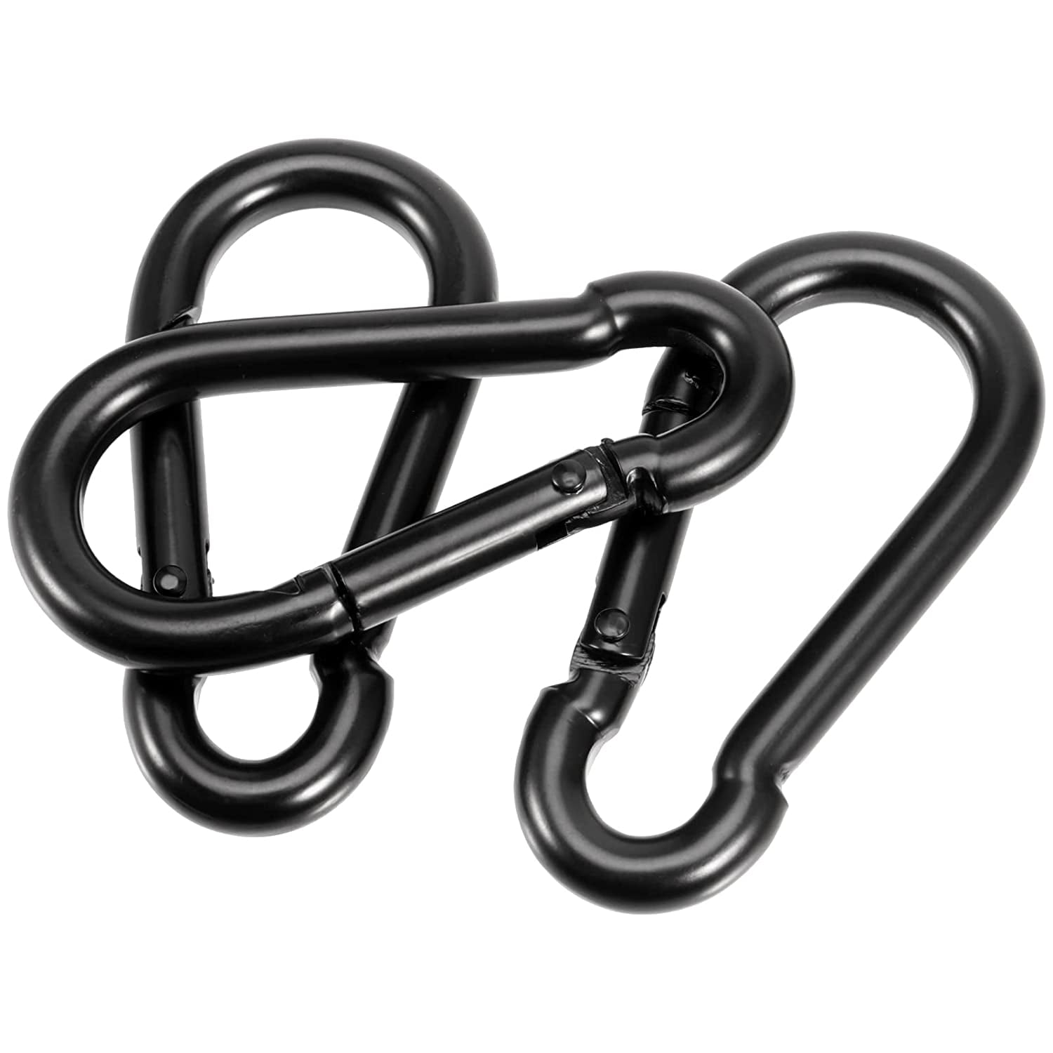 Black Spring Snap Hook, 20 Pack 5/16 x 3 Inches Heavy Duty Carbon Steel  Carabiner Clip for Camping, Fishing, Hiking, Swing and Hammock, Max Load  500 Lbs 