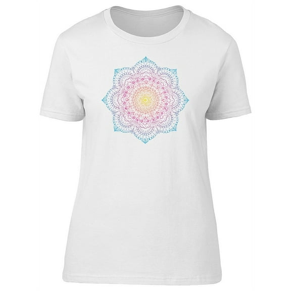 Pink And Blue Mandala Gradient T-Shirt Women -Image by Shutterstock, Female x-Large