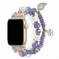 thumbnail image 5 of Compatible With White Apple Watch Band 38mm 40mm 41mm Women Agate Bracelet Strap, Fashion Handmade Elastic Replacement for iWatch Bands Series 8/7/6/5/4/3/2/1 Girls Wristband, 5 of 6