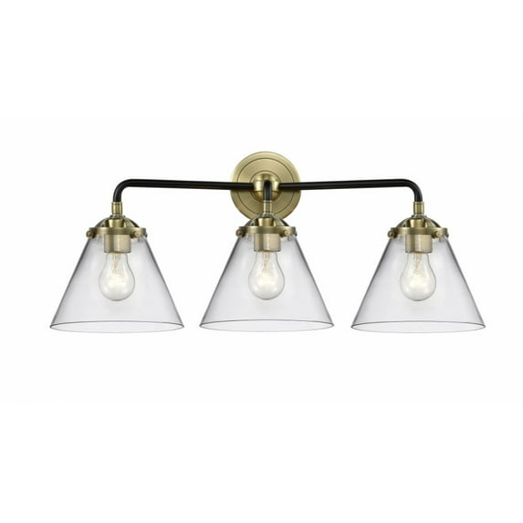 284-3W-BAB-G42-LED-Innovations Lighting-Large Cone-10.5W 3 LED Bath Vanity in Transitional Style-25.75 Inches Wide by 9.25 Inches High Black Antique