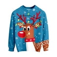 thumbnail image 5 of Byoo Little Boys Christmas Sweatshirt Reindeer Graphic Knit Long Sleeve Crewneck Pullover Top Kids Winter Holiday Xmas Shirt, 5 of 5