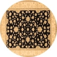 thumbnail image 1 of Ahgly Company Indoor Round Oriental Brown Traditional Area Rugs, 5' Round, 1 of 4