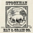 thumbnail image 2 of Tre Sorelle Studios 15x15 White Modern Wood Framed Museum Art Print Titled - Farmhouse Grain Sack Label Pig, 2 of 4