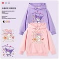 thumbnail image 2 of Sanrio-Sudadera con capucha My Melody Kuromi Kawaii para padres e hijos, abrigo de lana con dibujos animados para estudiantes, niñas y adultos, 2 of 4