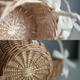 thumbnail image 4 of Inteprter Cesta de mimbre con flores de ratán, nudo de lazo, tejido a mano con asa de aro, cesto de huevos, dulces, almacenamiento de jardín Almacenamiento y organización del hogar Rosa S, 4 of 6