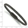 thumbnail image 4 of Primal Steel Stainless Steel Polished Black IP-plated Braided Wire and Rubber 8.25 Inch Bracelet, 4 of 8
