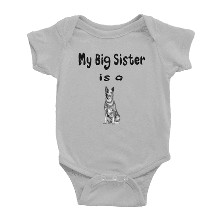 

My Big Sister Is A Australian Cattle Dog Cute Baby Clothing Bodysuits Boy Girl Unisex