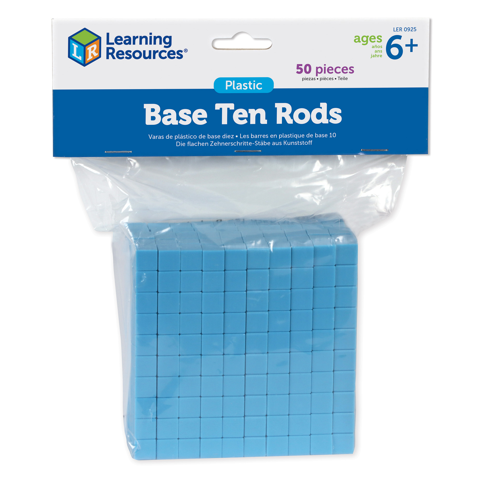 Learning Resources Plastic Base Ten Rods, 50 Pieces