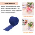 thumbnail image 4 of Uxcell 3 Rolls Chiffon Silk Ribbon Fabric Ribbon Handmade Floral Fringe Ribbon Deep Navy Light Blue Cream 1-1/2'' 10 Yards, 4 of 6