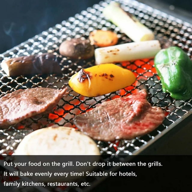 YWIYIUD 1PC 17.71x11.81inch Durable Wire Mesh Outdoor Barbecue Rack Cooking Replacement Net Barbecue Mesh Mat for Outdoor Barbeque Oven and Dishwasher Suitable for Home and Camping