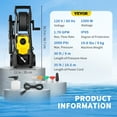 thumbnail image 6 of VEVOR Electric Pressure Washer, 2000 PSI, 1.76 GPM with 30 ft Hose, 5 Quick-Connect Nozzles, and Foam Cannon, Portable for Cleaning Patios, Cars, Fences, and Driveways, ETL Listed, 6 of 12