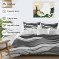 thumbnail image 3 of Black Grey Waves Bedding Duvet Cover Set Twin Size 4 Pieces Abstract Water Ripple Modern Gradient Bedding Set with Zipper Closure, 1 Comforter Cover 68x86 Inches 1 Flat Sheet & 2 Pillow Cases, 3 of 7