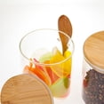 thumbnail image 4 of Frascos de vidrio herméticos con tapas de bambú y cucharas de bambú: botes decorativos y de vidrio para guardar frijoles, té, azúcar y nueces, 4 of 6