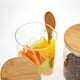 thumbnail image 4 of Tarros de Vidrio HerméTicos con Tapas de Bambú y Cucharas de Bambú: Recipientes de Vidrio Duraderos y Decorativos para Frijoles, Té, AzúCar, Nueces, 4 of 5