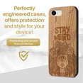 thumbnail image 2 of Case Yard Wooden Case Outside Soft TPU Silicone, Slim Fit Shockproof Wood Protective Phone Cover for Girls Boys Men and Women, Supports Wireless Charging Monster Girl Design case for iPhone-SE, 2 of 7