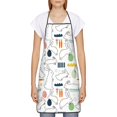 thumbnail image 2 of Naloa 1Pack Adjustable Bib Apron Waterdrop Resistant Cooking Kitchen Aprons for Women Men Chef, Easter Rabbit Print, 2 of 5