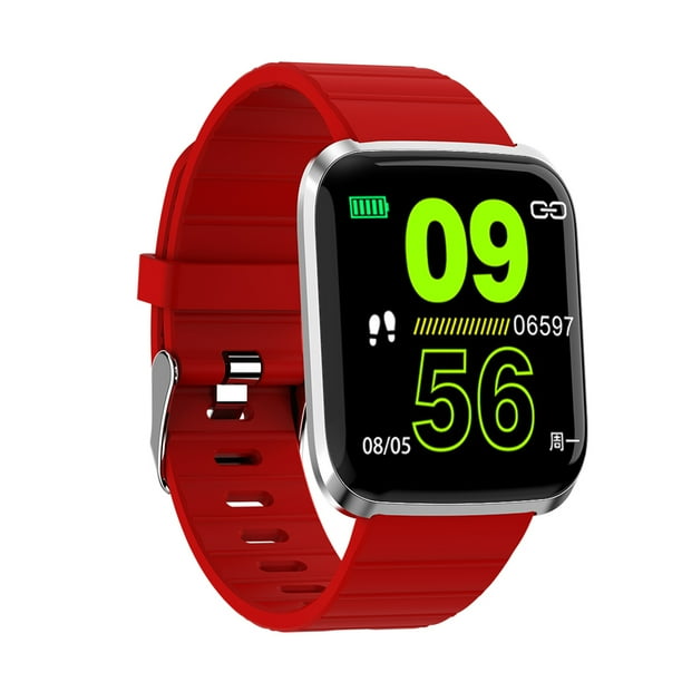 Pulsera inteligente frecuencia cardíaca presión arterial impermeable rastreador de ejercicios reloj de pulsera 116 pro reloj deportivo, azul plateado Guardurnaity EL2065-03B